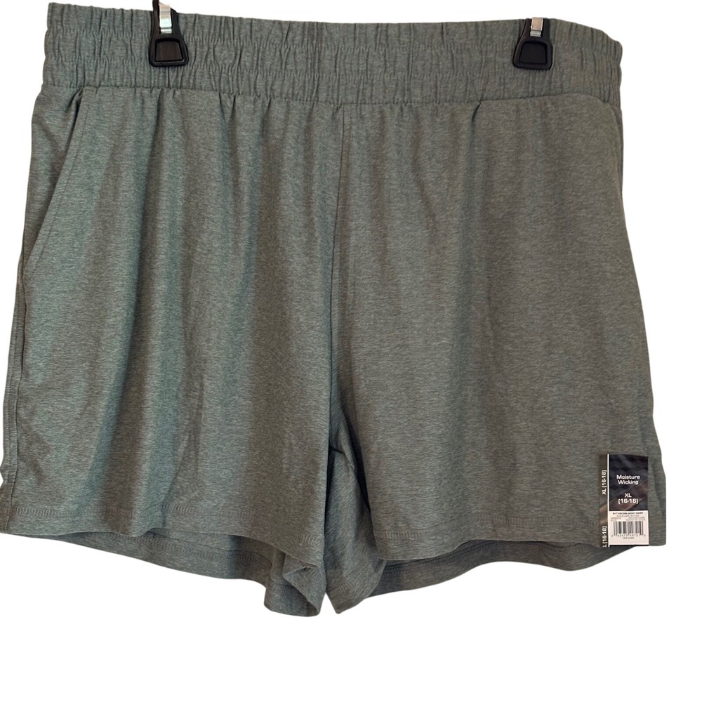 Buttercore Sport Shorts Women XL Black Lapis Heather Gray Moisture Wicking NEW